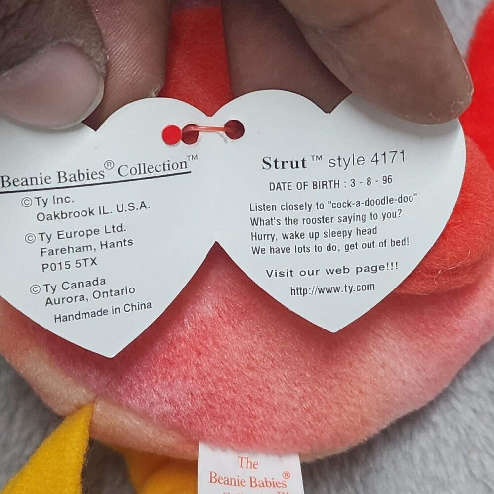 Strut THE Rooster Beanie Baby W/TAGS 1996 RETIRED - Picture 8 of 8